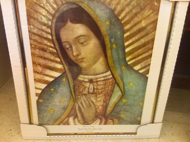 Framed Poster of Virgin of Guadalupe- glass front