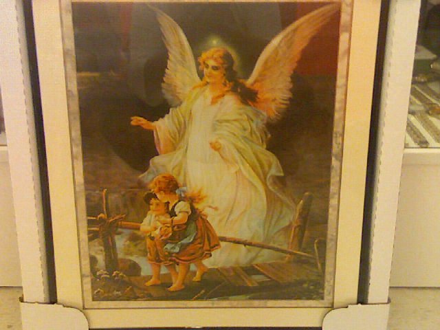 Framed Poster of Angel- Glass front