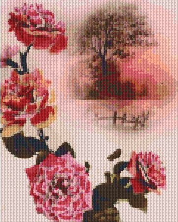 Flowers and Tree - 9BP - Pxelhobby Pattern DL-3 available