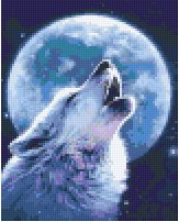 Wolf and Moon 4BP - PIxelhobby Pattern DL-3 available