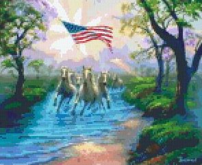 USA Horses - 9BP PIXEL Pattern DL - 3 available
