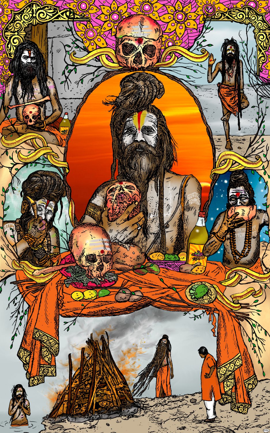 Aghori Sadhus Amaral Cartoons Poster