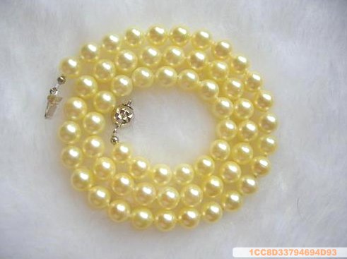 Sea Water Pearl Necklace 6-6.5 mm Golden Yellow