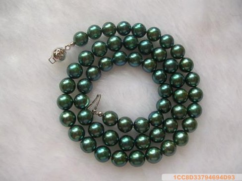 Sea Water Pearl Necklace 7-7.5 mm Peacock Blue