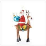 Santa on Reindeer Ornament