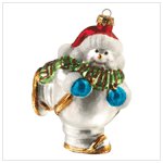 Snowman Glass Ornament