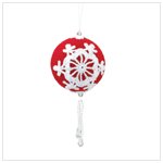 Red Christmas Ball Ornament with Dangling Beads