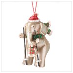 Christmas Elephant with Baby Ornament