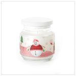 Snowman Glass Jar Candle
