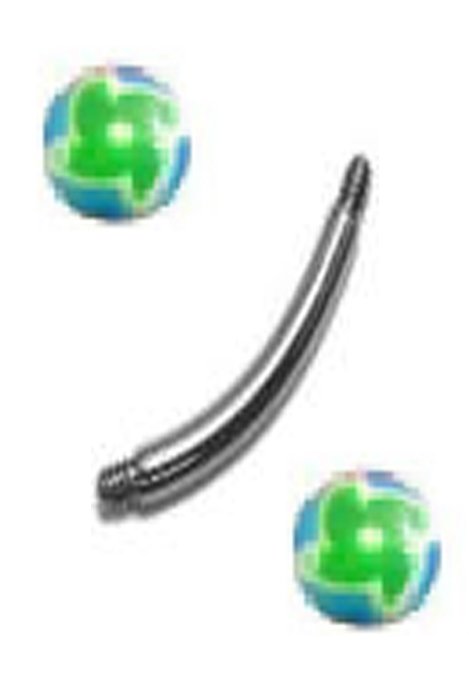 14g Blue & Green Windmill Belly Ring