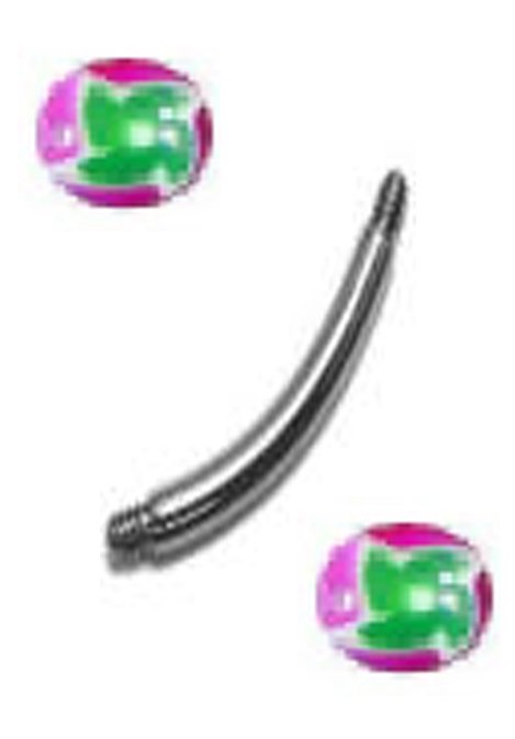 14g Pink & Green Windmill Belly Ring
