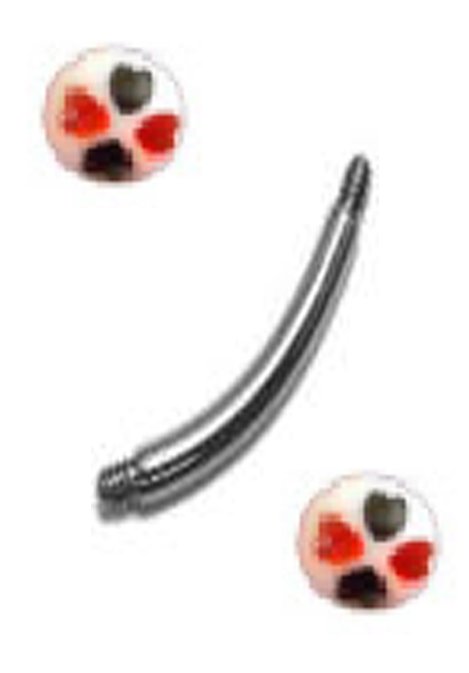 14g Red & Black Belly Ring