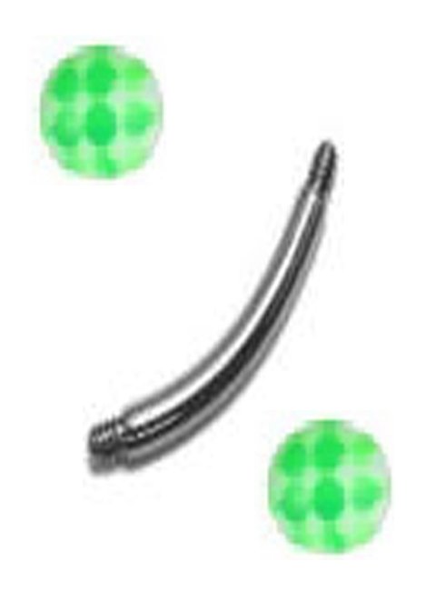 14g Soccer Ball Green Belly Ring