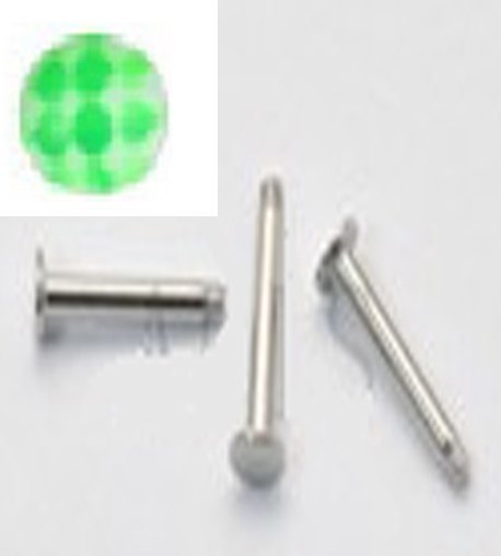 14g Soccer Ball Green/S.S. Steel Labret
