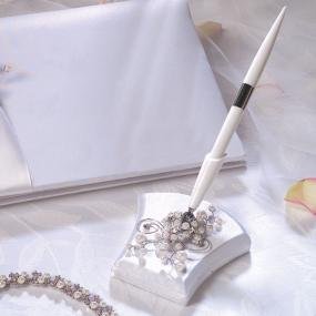 3.5" Silver Pearl Garden Pen Set