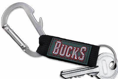 SWW20912KC - MILWAUKEE BUCKS LOGO CARABINER WITH BOTTLE OPENER AND KEY CHAIN