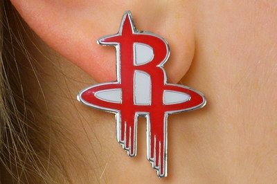 SWW20992E - HOUSTON ROCKETS SILVER TONE POST EARRINGS