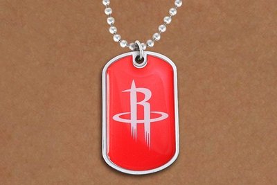 SWW20994N - HOUSTON ROCKETS NBA TEAM DOG TAG PENDANT BALL CHAIN NECKLACE