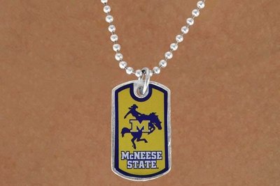 SWW16945N - LICENSED MCNEESE STATE UNIVERSITY "COWBOYS" DOG TAG LOGO NECKLACE
