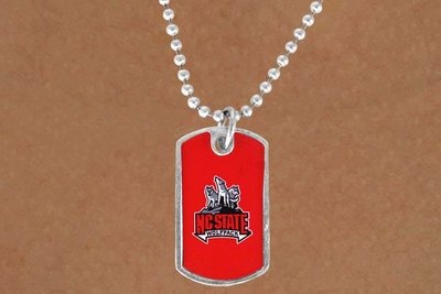 SWW13741N - LICENSED NORTH CAROLINA STATE UNIVERSITY "WOLFPACK" DOG TAG LOGO NECKLACE
