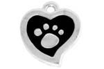 SWW803SC - "BLACK AND SILVER PAW HEART"