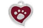 SWW804SC - "RED AND SILVER PAW HEART"