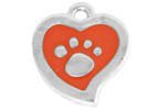 SWW806SC - "ORANGE AND SILVER PAW HEART"