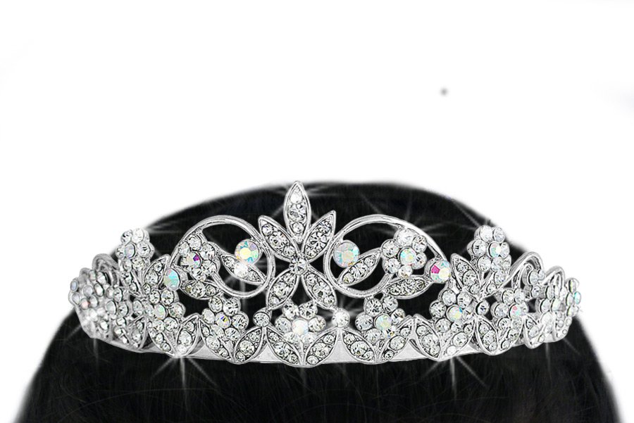 SWW16621T - DIGNIFIED AUSTRIAN CRYSTAL "FLOWER GARDEN" TIARA