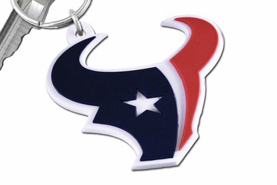 SWW19951KC - HOUSTON TEXANS "BULL LOGO" LARGE RUBBER KEY CHAIN