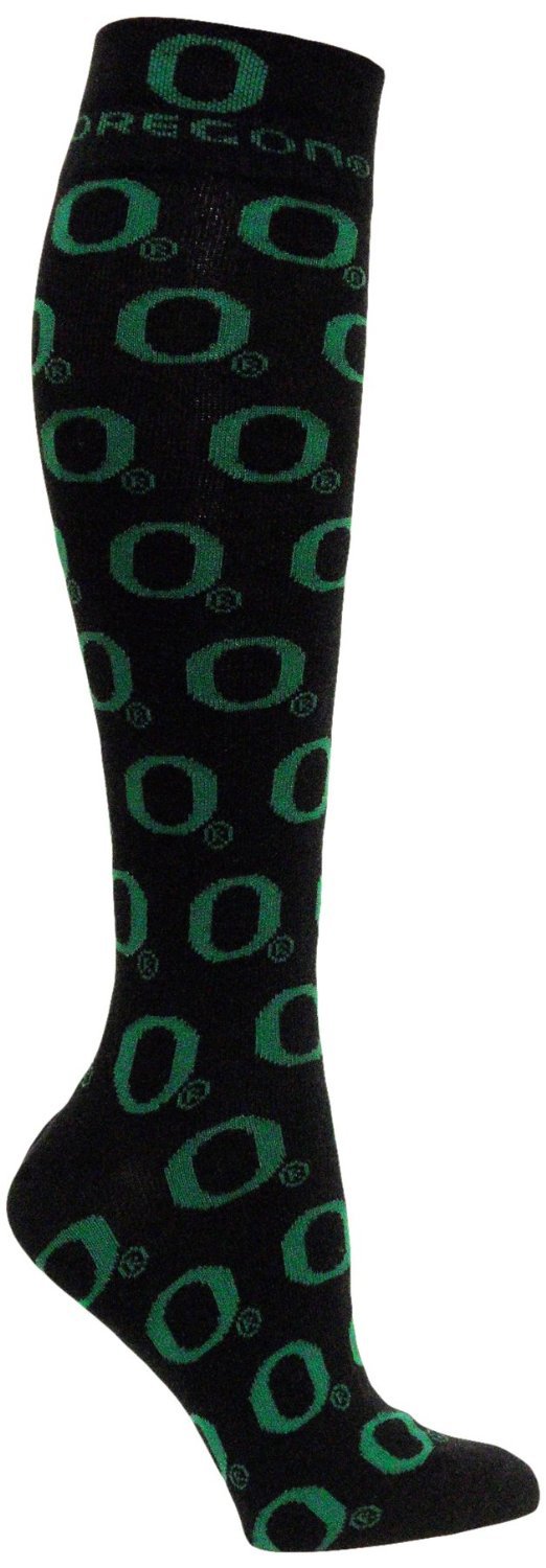 SZ One Size NCAA Oregon Ducks Dress Socks, Black/Green - SWAZC