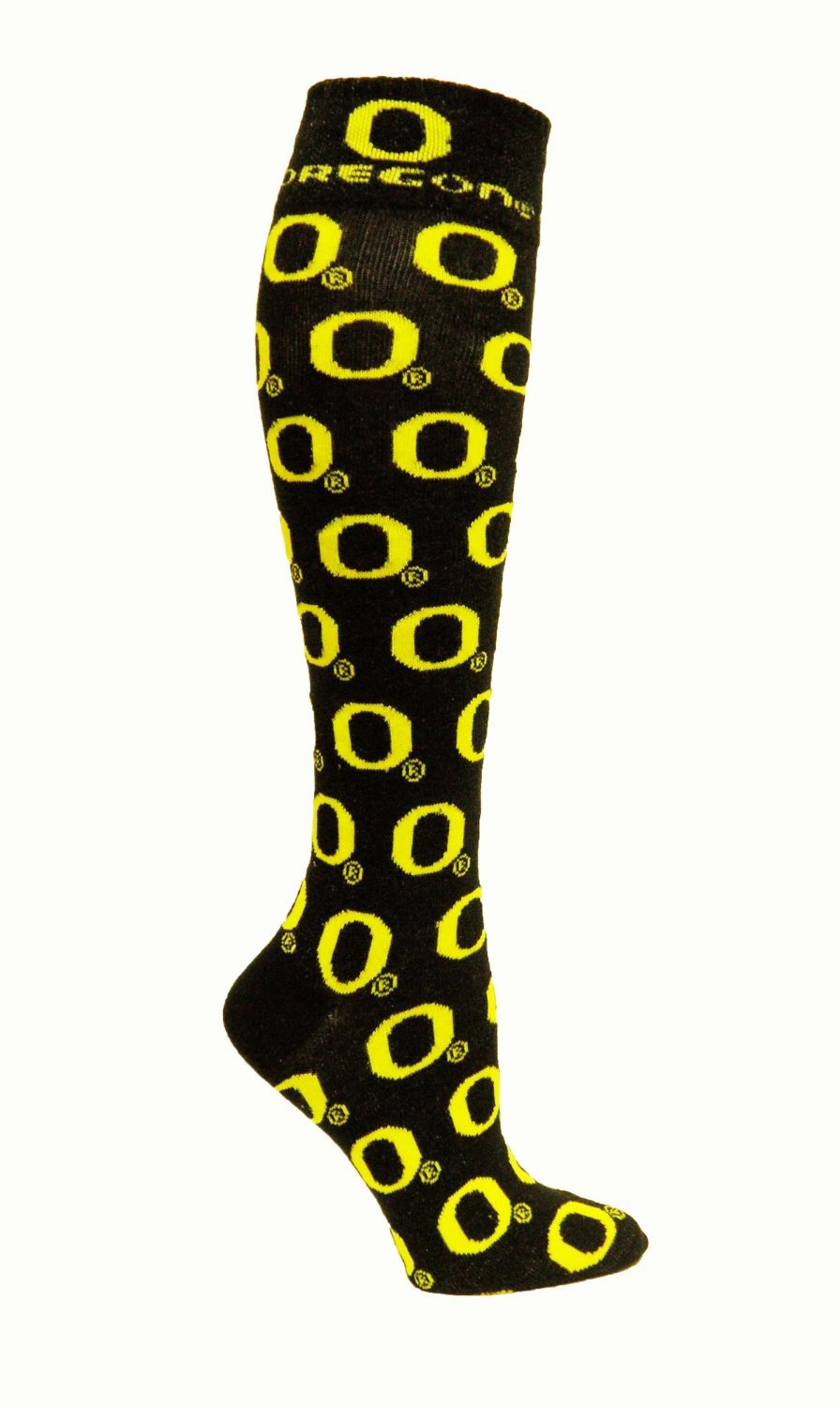 SZ One Size NCAA Oregon Ducks Dress Socks, Black/Yellow - SWAZC