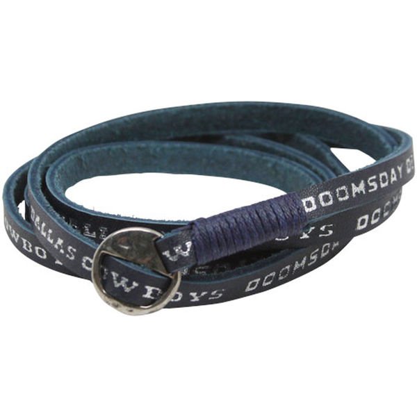 SWWNFL1006463 - Dallas Cowboys Ladies Leather Wrap Bracelet - Navy Blue