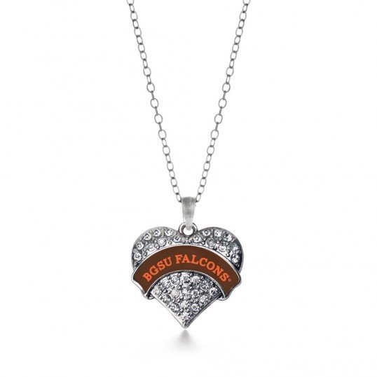 BGSU FALCONS PAVE HEART NECKLACE - SWINSPS-N-22981