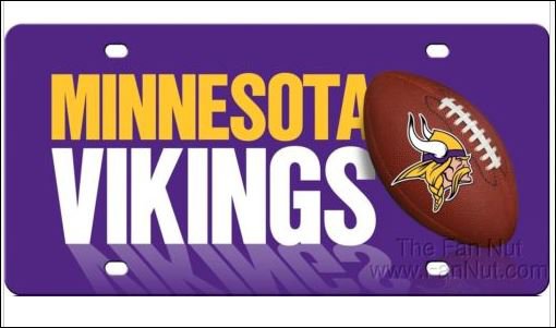 Minnesota Vikings Logo and Helmet Aluminum License Plate - SWEBMVLP6