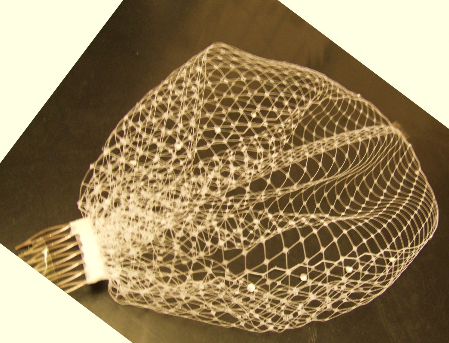 Birdcage veil,top comb.IVORY Blusher veil,Bridal Hair accessory