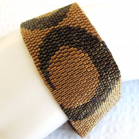 Wide Bronze Peyote Cuff (2139)