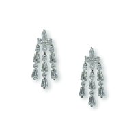Cubic Zirconia Dangle Pierced Earrings