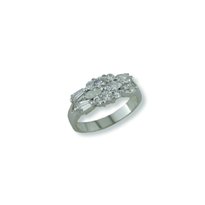 Marquise, Baguette and Round Cubic Zirconia Ring