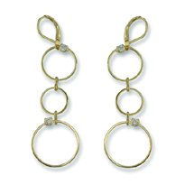 Open Circle Cubic Zirconia Gold Leverback Earrings