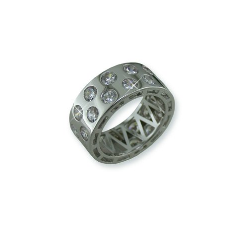 Ring band with 21 Cubic Zirconia