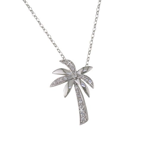 Palm Tree Cubic Zirconia Necklace