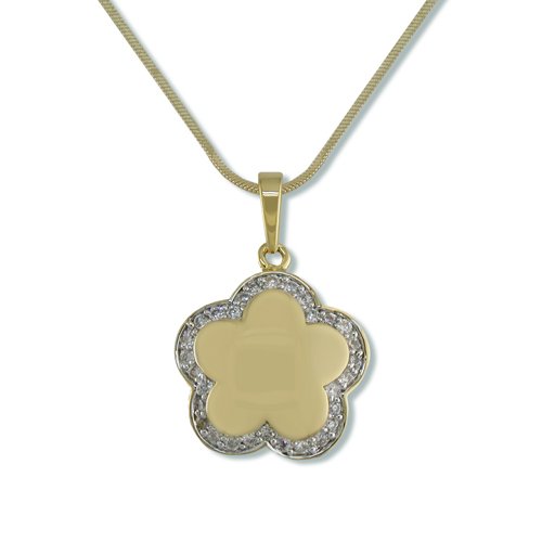 Caramel Flower Shape Cubic Zirconia Necklace