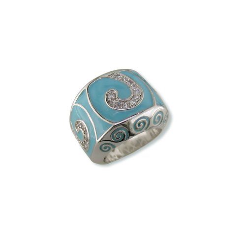 Turquoise Swirl Cubic Zirconia Ring