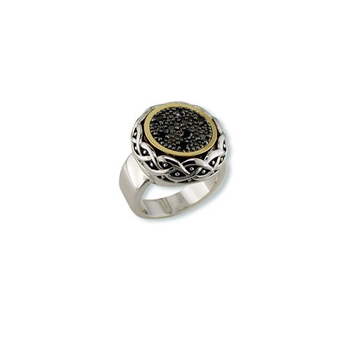 Antique Jet Cubic Zirconia Ring