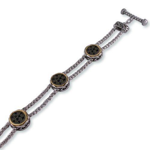 Antique Two-Toned Jet Cubic Zirconia Bracelet