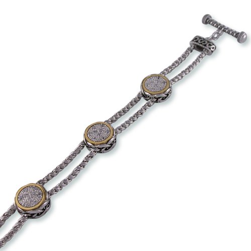 Antique Two-Toned Cubic Zirconia Bracelet