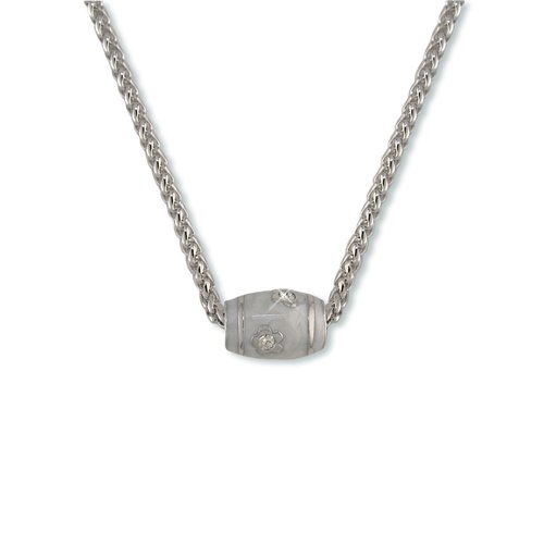 White Enamel Flower Cubic Zirconia Necklace