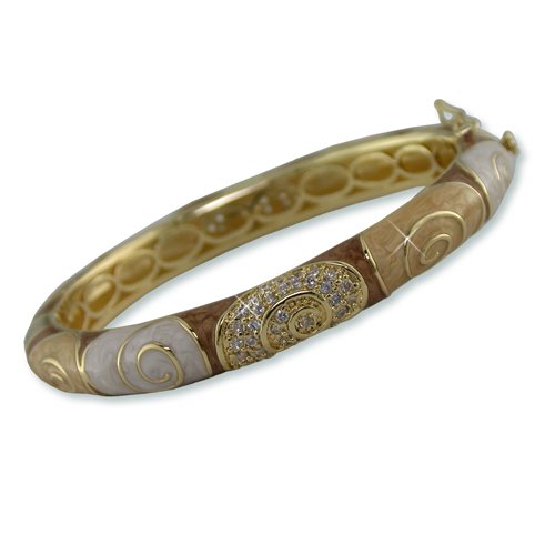 Terra Colored Gold Cubic Zirconia Bangle (BA6350G-4)