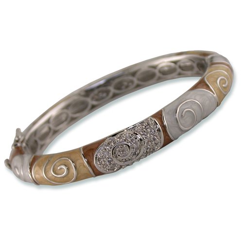 Terra Colored Rhodium Enamel Bangle