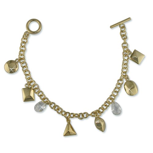 Charmed Cubic Zirconia Gold Bracelet (B6288G)